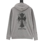 Chaqueta Chrome Hearts negro cruz estampado con capucha chaqueta - gris CALIDAD ORIGINAL