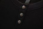 Polera Manga Larga Chrome Hearts Croy Hearts cuero Label cruz Henry Collar waffle Gown manga larga polera CALIDAD ORIGINAL