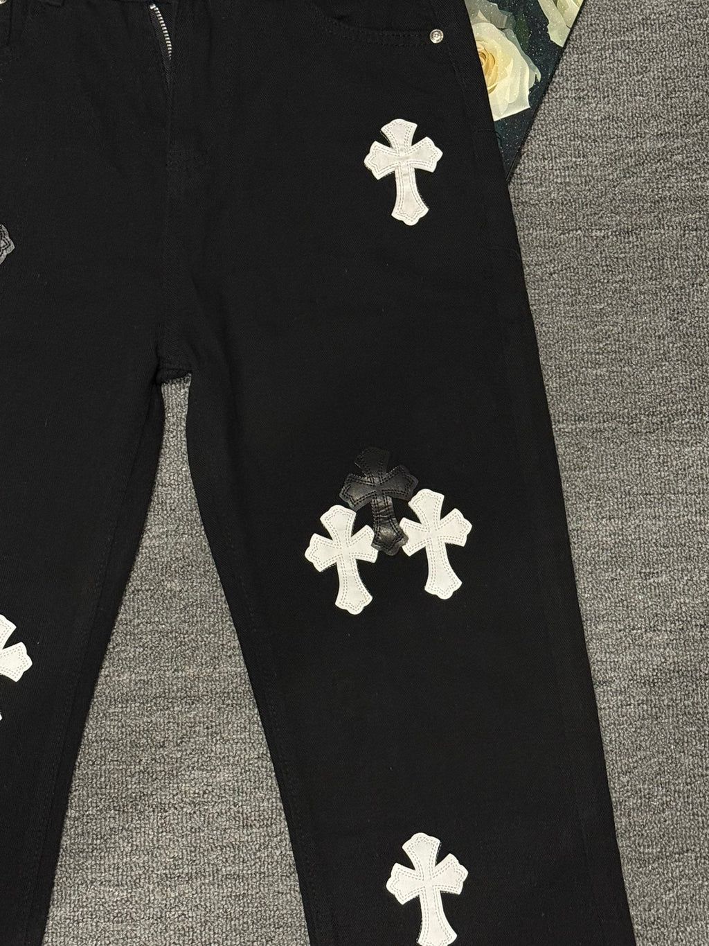 Pantalón Chrome Hearts & CH City edición limitada sánscrito cruz Appliqué patchwork jeans CALIDAD ORIGINAL