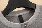 Polera Manga Larga Chrome Hearts Croy Hearts cuero Label cruz Henry Collar waffle Gown manga larga polera - Estilo B CALIDAD ORIGINAL