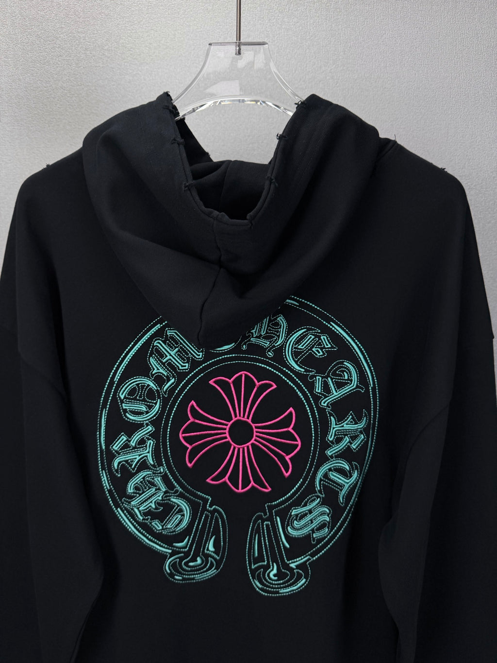Sudadera Chrome Hearts 2026 nuevo bordado herradura logo Washed y desgastado para pareja con capucha - Estilo B CALIDAD ORIGINAL