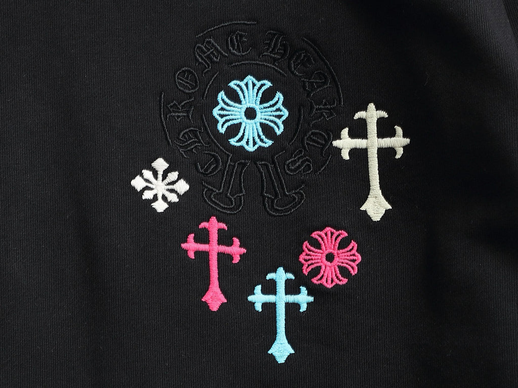 Sudadera Chrome Hearts 2026 cruz bordado verano nuevo Arrival Original Counter American lavado ácido desgastado - Estilo B CALIDAD ORIGINAL