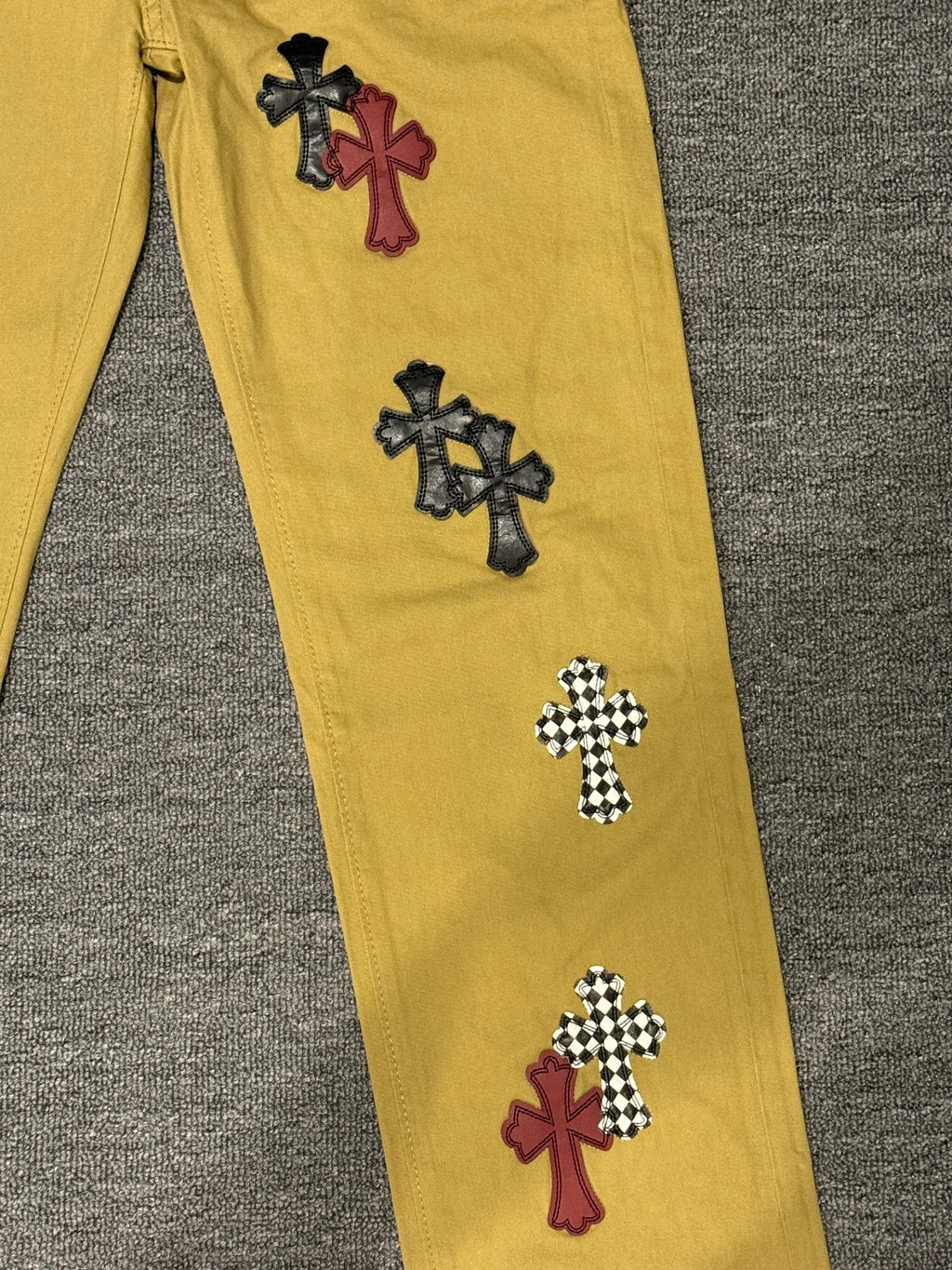 Pantalón Chrome Hearts cruz con estampado de denim pantalón CALIDAD ORIGINAL