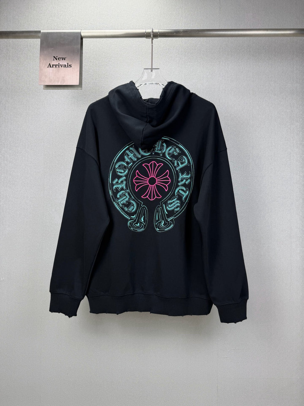 Sudadera Chrome Hearts 2026 nuevo bordado herradura logo Washed y desgastado para pareja con capucha - Estilo B CALIDAD ORIGINAL