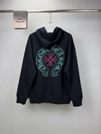 Sudadera Chrome Hearts 2026 nuevo bordado herradura logo Washed y desgastado para pareja con capucha - Estilo B CALIDAD ORIGINAL