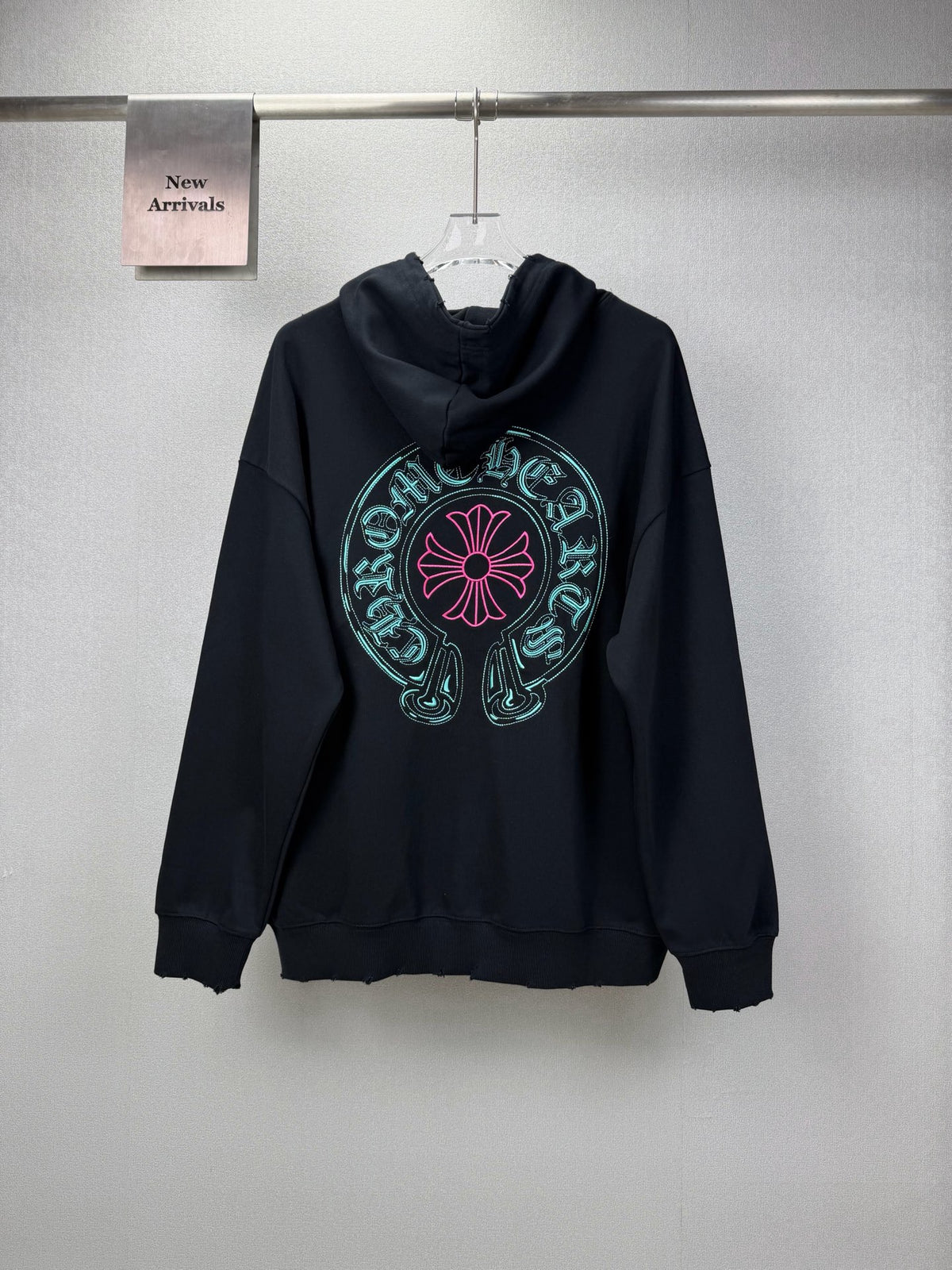 Sudadera Chrome Hearts 2026 nuevo bordado herradura logo Washed y desgastado para pareja con capucha - Estilo B CALIDAD ORIGINAL