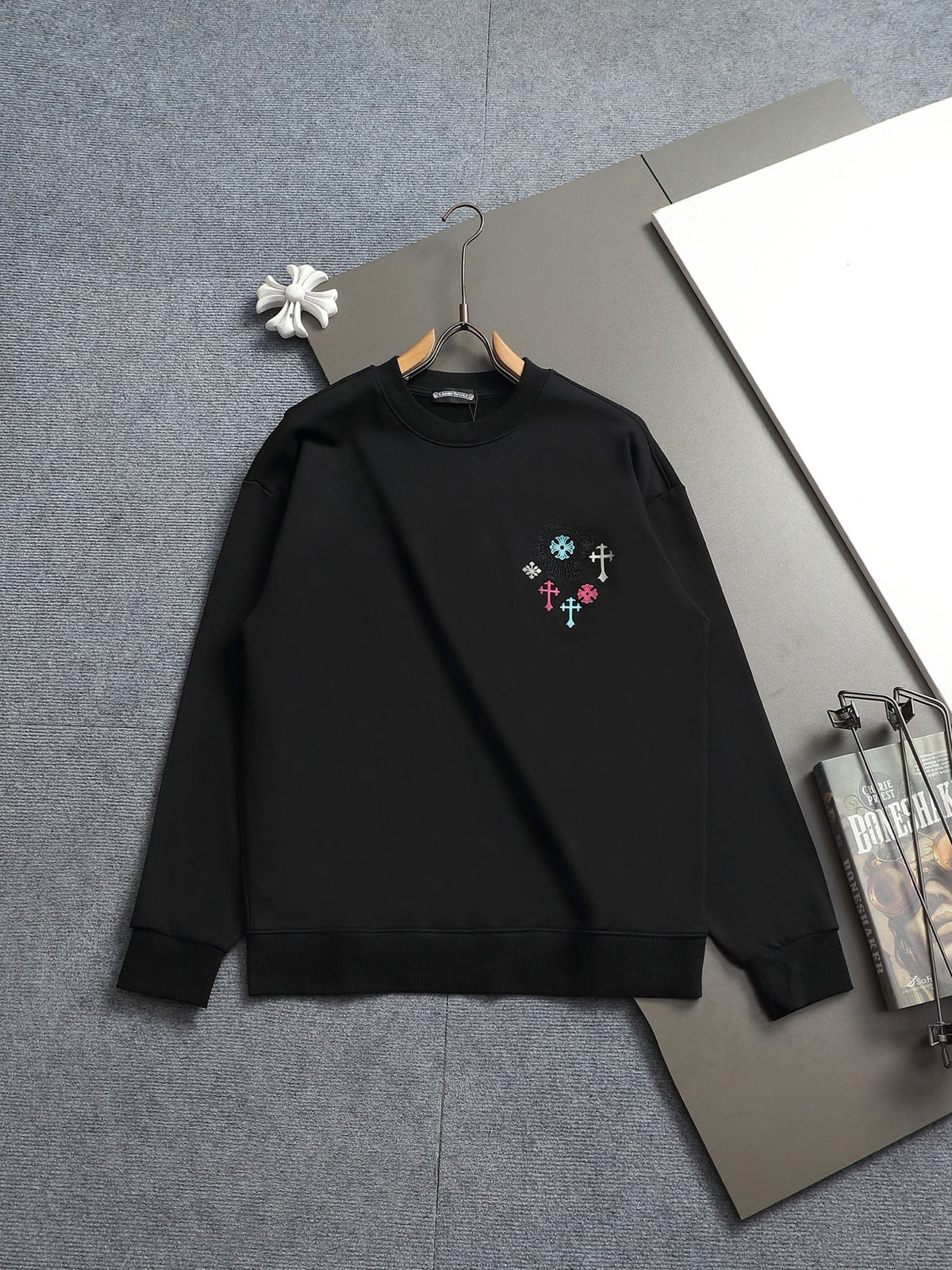 Sudadera Chrome Hearts 2026 cruz bordado verano nuevo Arrival Original Counter American lavado ácido desgastado - Estilo B CALIDAD ORIGINAL