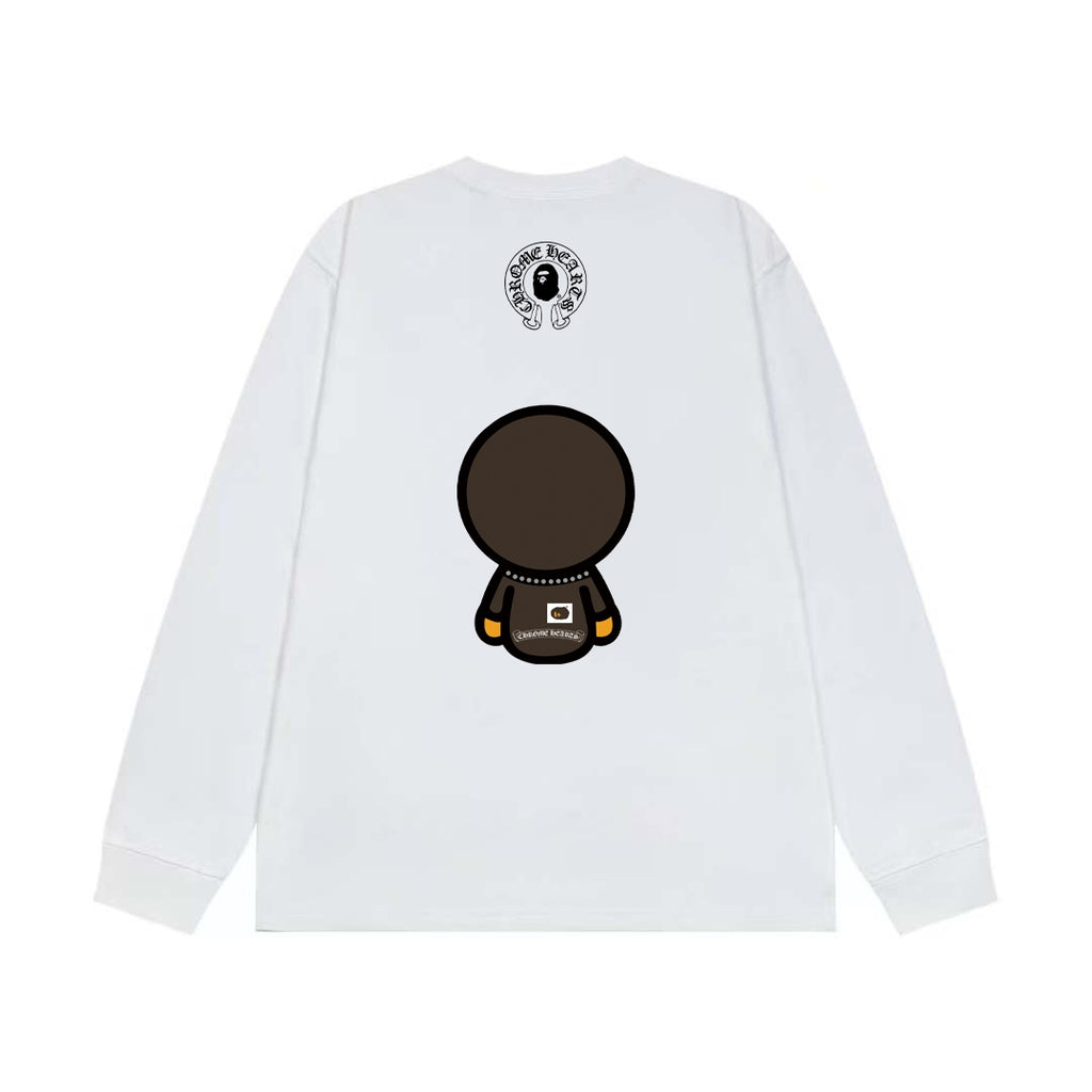 Polera Manga Larga Chrome Hearts 003005 Bape Milo Monkey colaboración estampado cuello redondo manga larga CALIDAD ORIGINAL