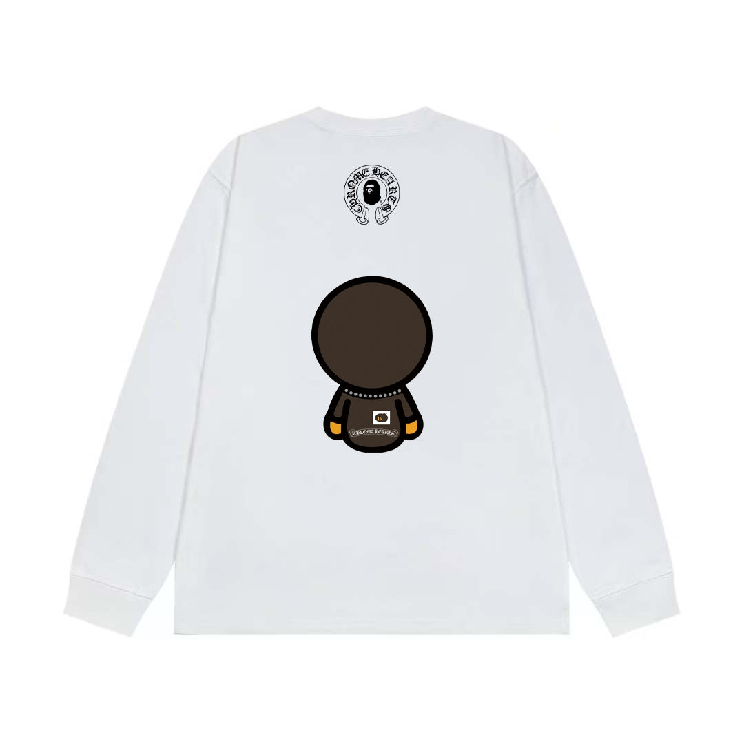 Polera Manga Larga Chrome Hearts 003005 Bape Milo Monkey colaboración estampado cuello redondo manga larga CALIDAD ORIGINAL