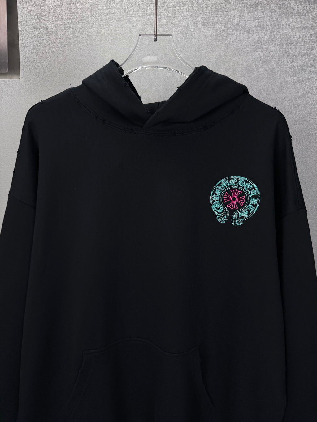 Sudadera Chrome Hearts 2026 nuevo bordado herradura logo Washed y desgastado para pareja con capucha - Estilo B CALIDAD ORIGINAL