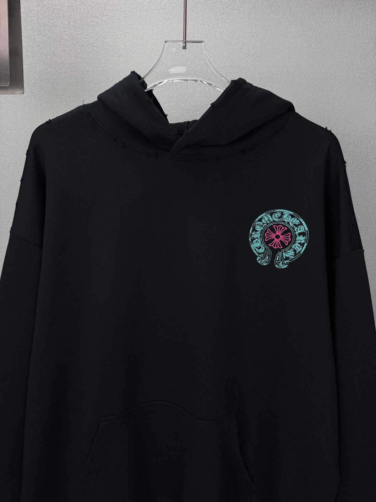 Sudadera Chrome Hearts 2026 nuevo bordado herradura logo Washed y desgastado para pareja con capucha - Estilo B CALIDAD ORIGINAL