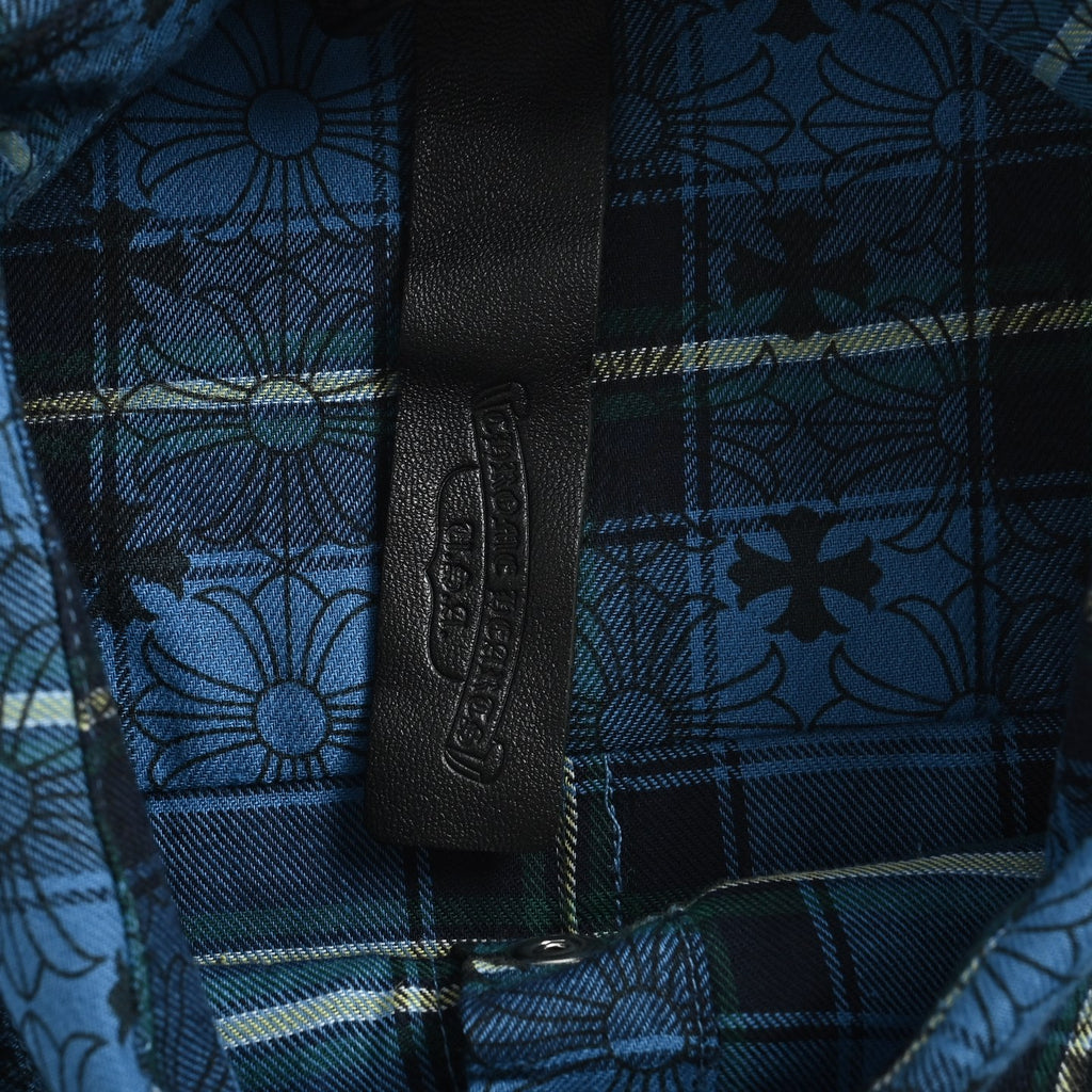 Bolso Chrome Hearts all-over a cuadros cruz estampado manga larga camisa CALIDAD ORIGINAL