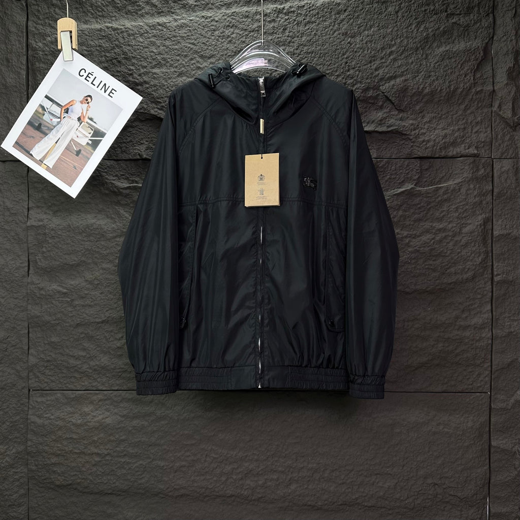 Chaqueta Burberry 2025 nuevo Horse Emblem Badge Back con Letter logo Couple con capucha con cremallera CALIDAD ORIGINAL