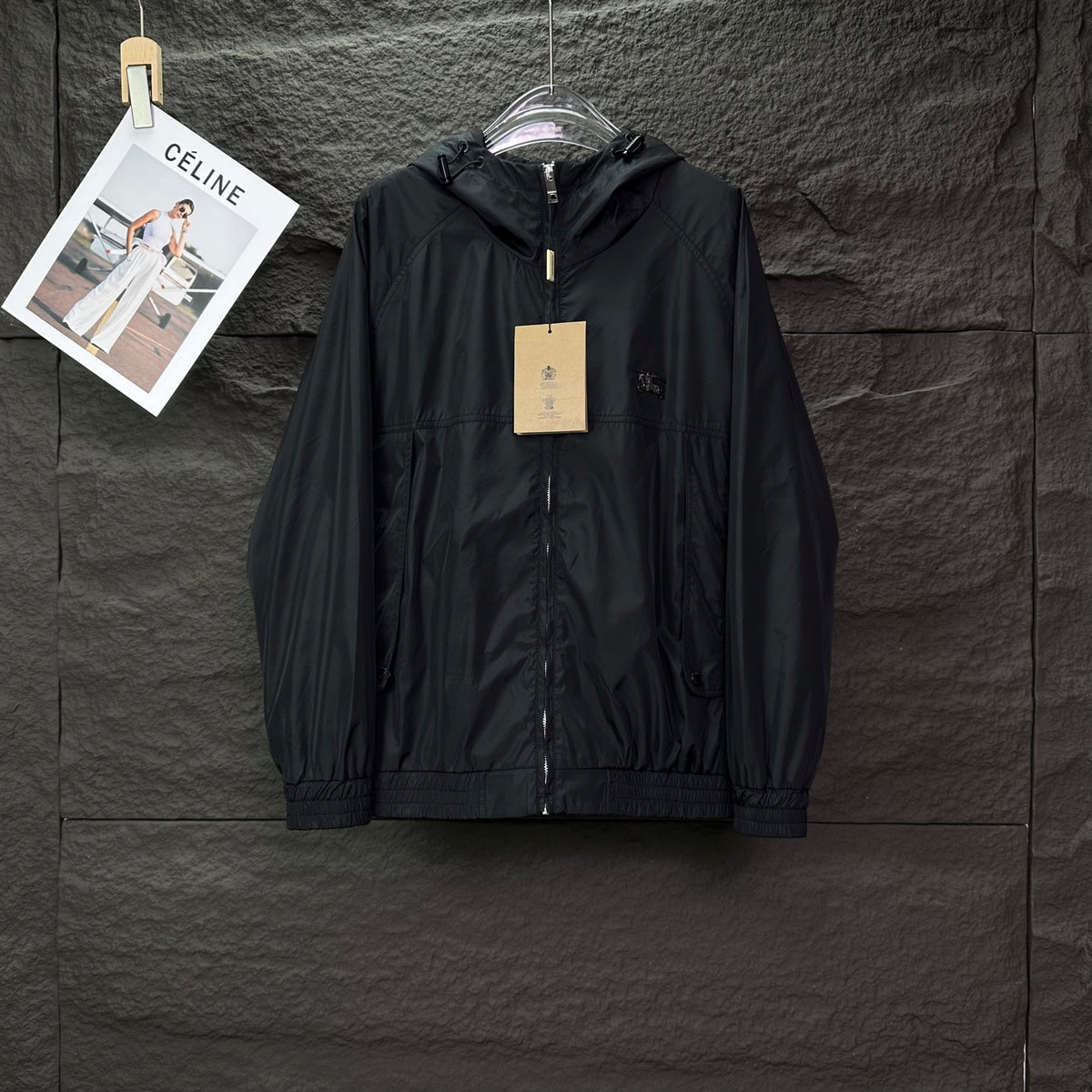 Chaqueta Burberry 2025 nuevo Horse Emblem Badge Back con Letter logo Couple con capucha con cremallera CALIDAD ORIGINAL