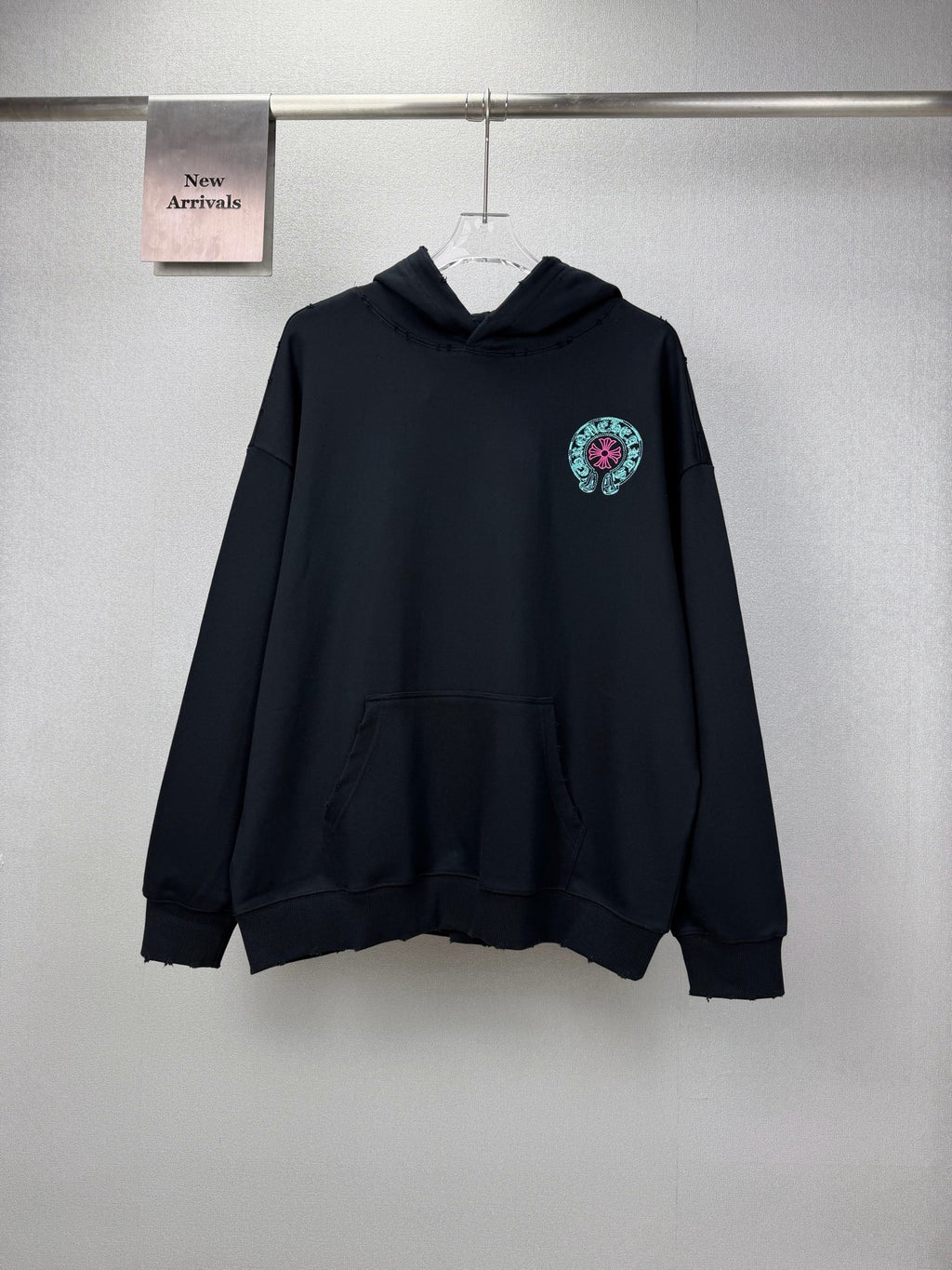 Sudadera Chrome Hearts 2026 nuevo bordado herradura logo Washed y desgastado para pareja con capucha - Estilo B CALIDAD ORIGINAL