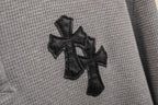 Polera Manga Larga Chrome Hearts Croy Hearts cuero Label cruz Henry Collar waffle Gown manga larga polera - Estilo B CALIDAD ORIGINAL