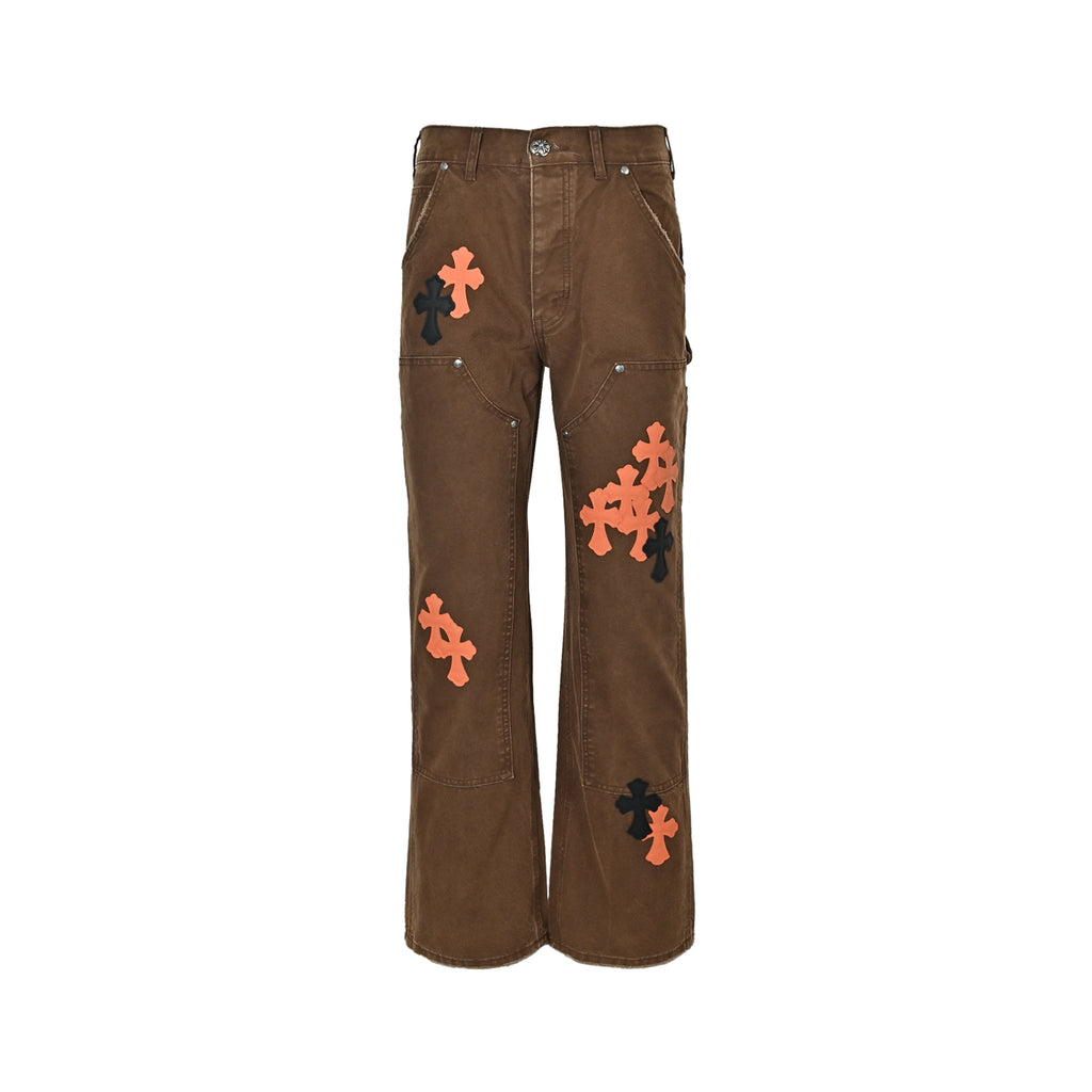Pantalón Chrome Hearts cuero cruz con estampado de cargo jeans - Estilo B CALIDAD ORIGINAL