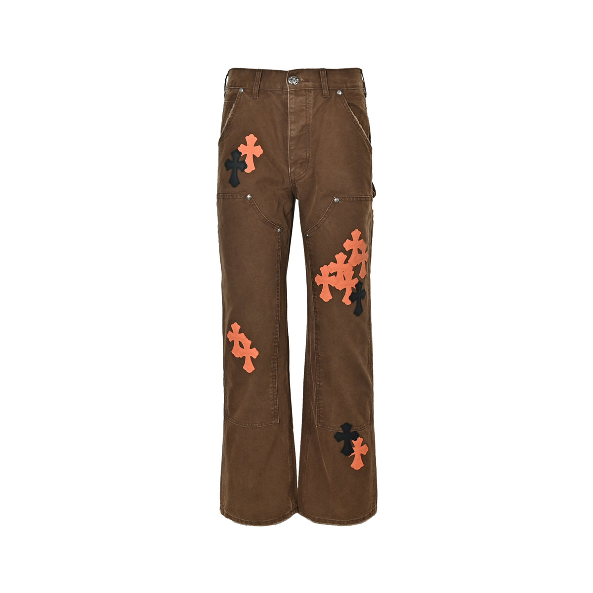 Pantalón Chrome Hearts cuero cruz con estampado de cargo jeans - Estilo B CALIDAD ORIGINAL
