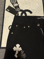 Pantalón Chrome Hearts & CH City edición limitada sánscrito cruz Appliqué patchwork jeans CALIDAD ORIGINAL