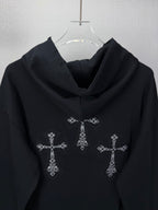 Sudadera Chrome Hearts 2026 nuevo bordado cruz logo Washed y desgastado para pareja con capucha - Estilo D CALIDAD ORIGINAL