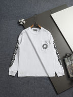 Prenda Chrome Hearts cruz y herradura estampado de logo cuello redondo manga larga - Estilo C CALIDAD ORIGINAL