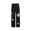 Pantalón Chrome Hearts cuero cruz con estampado de cargo jeans CALIDAD ORIGINAL