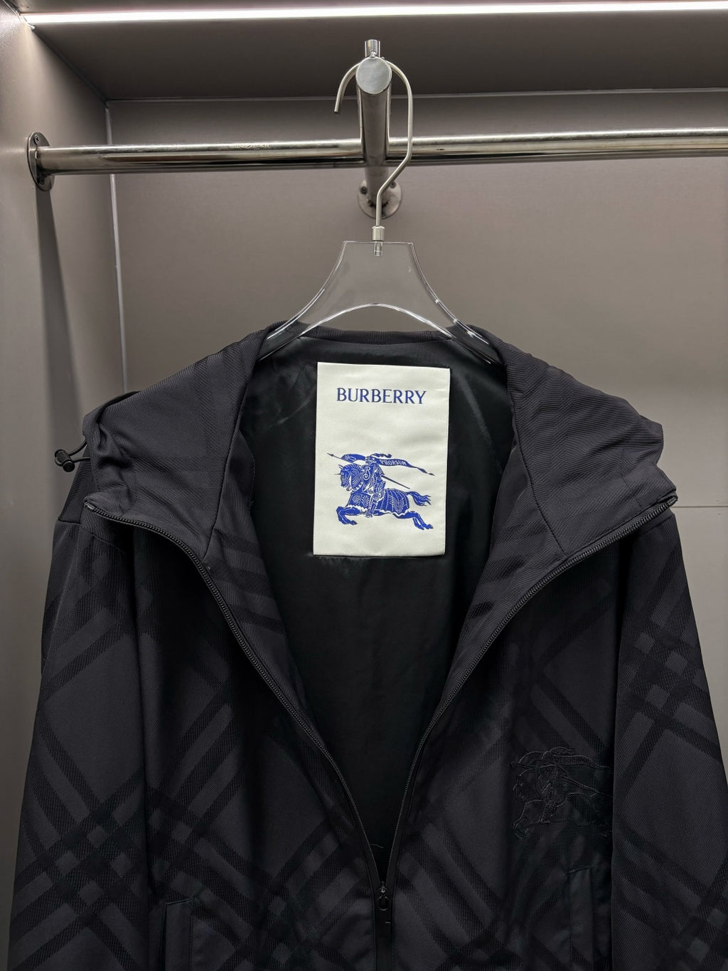 Chaqueta Burberry Jacquard Twill ecuestre bordado chaqueta CALIDAD ORIGINAL