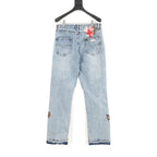 Pantalón Chrome Hearts x GALLERY DPET colaboración patchwork de cuero y pelo de caballo acampanado estilo urbano CALIDAD ORIGINAL