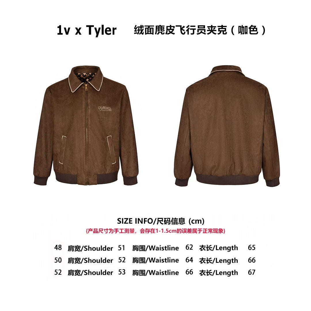 Chaqueta Louis Vuitton 1v x Tyler Suede Bomber chaqueta - Estilo B CALIDAD ORIGINAL