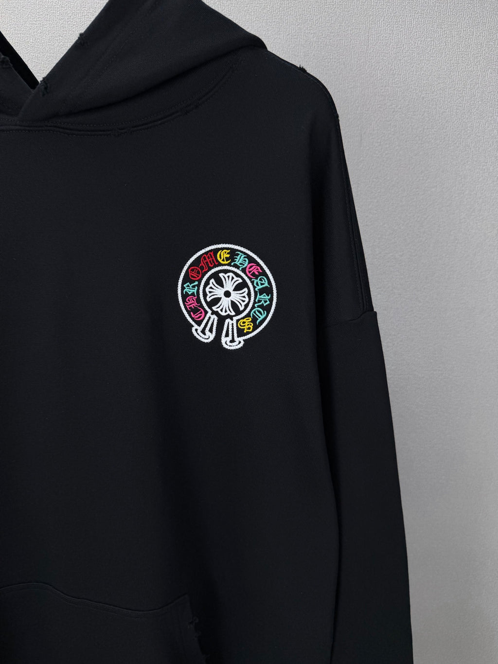 Sudadera Chrome Hearts 2026 nuevo bordado herradura colorido sánscrito logo Washed y desgastado para pareja con capucha - Estilo B CALIDAD ORIGINAL