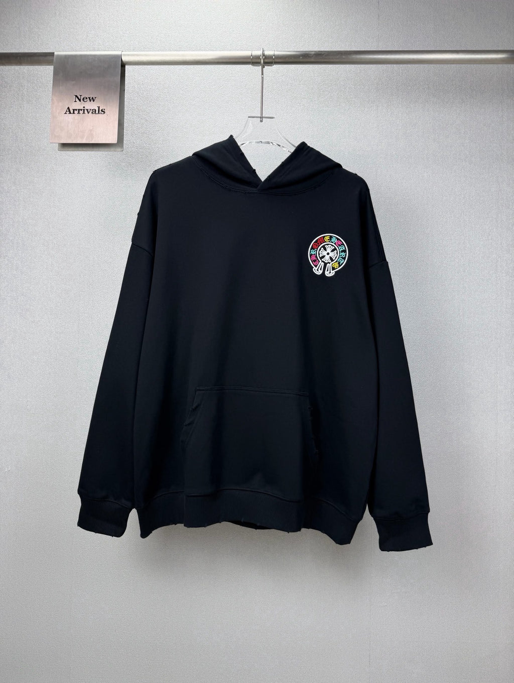 Sudadera Chrome Hearts 2026 nuevo bordado herradura colorido sánscrito logo Washed y desgastado para pareja con capucha - Estilo B CALIDAD ORIGINAL