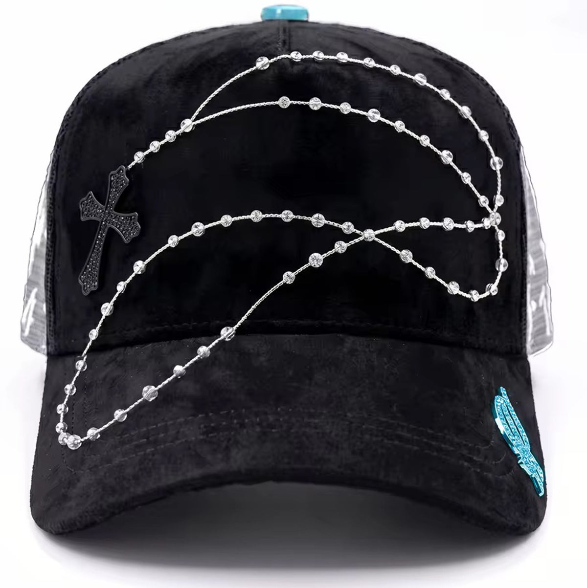 Gorra Rosario de cuentas con cruz