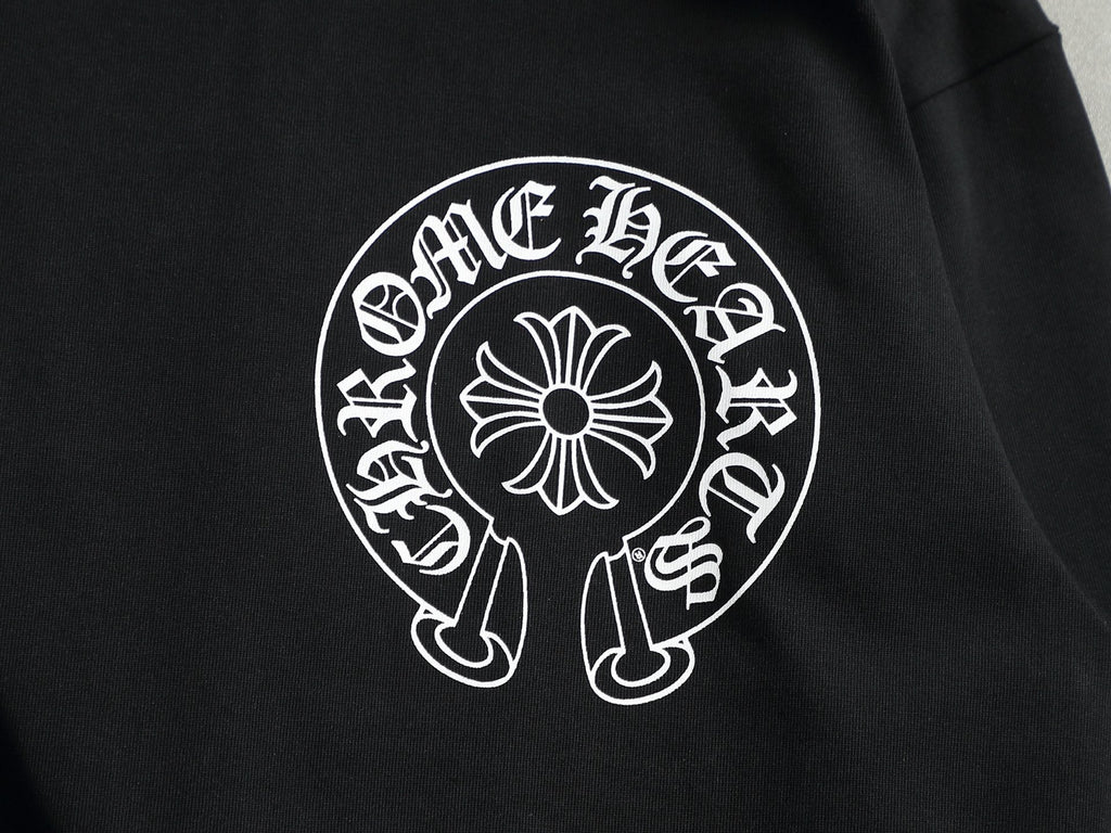 Prenda Chrome Hearts cruz y herradura estampado de logo cuello redondo manga larga - Estilo F CALIDAD ORIGINAL
