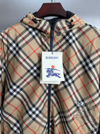 Chaqueta Burberry khaki a cuadros ecuestre bordado reversible chaqueta con capucha abrigo CALIDAD ORIGINAL
