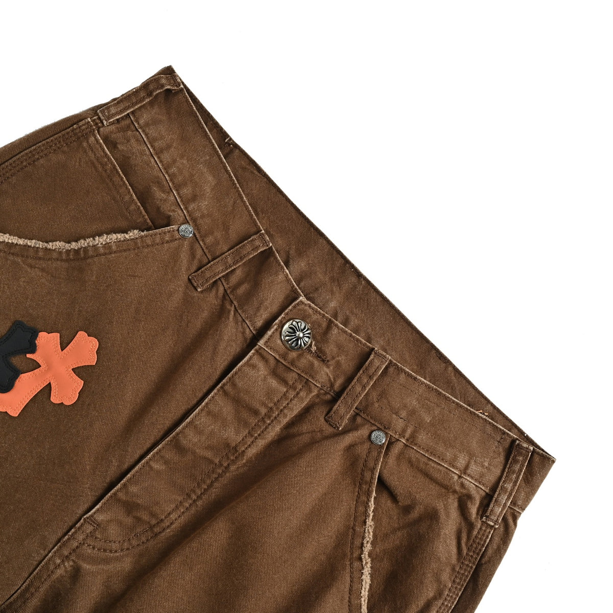 Pantalón Chrome Hearts cuero cruz con estampado de cargo jeans - Estilo B CALIDAD ORIGINAL