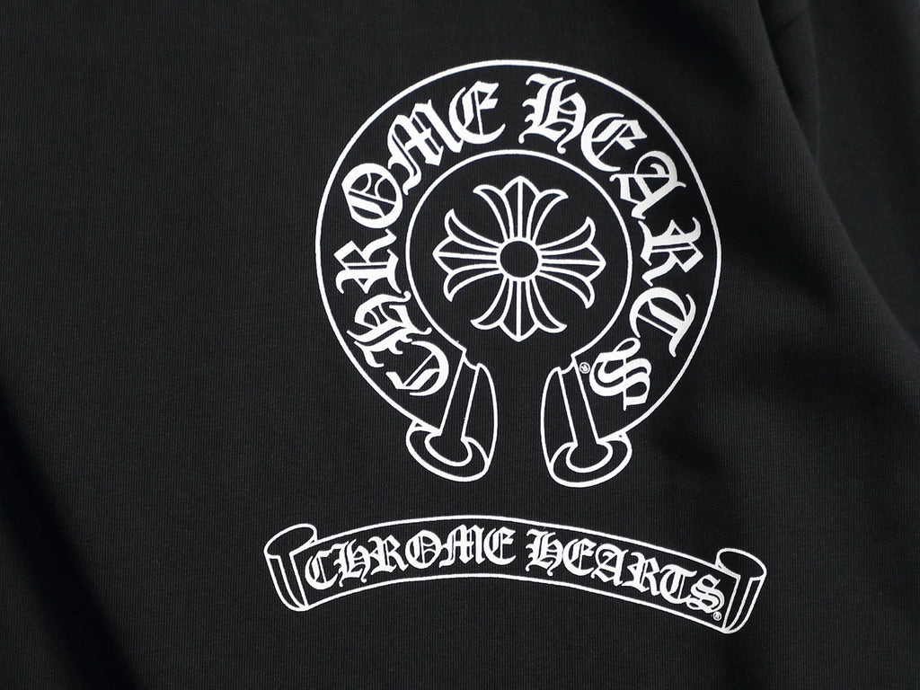 Prenda Chrome Hearts cruz y herradura estampado de logo cuello redondo manga larga - Estilo B CALIDAD ORIGINAL