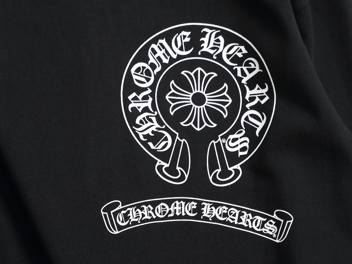 Prenda Chrome Hearts cruz y herradura estampado de logo cuello redondo manga larga - Estilo B CALIDAD ORIGINAL