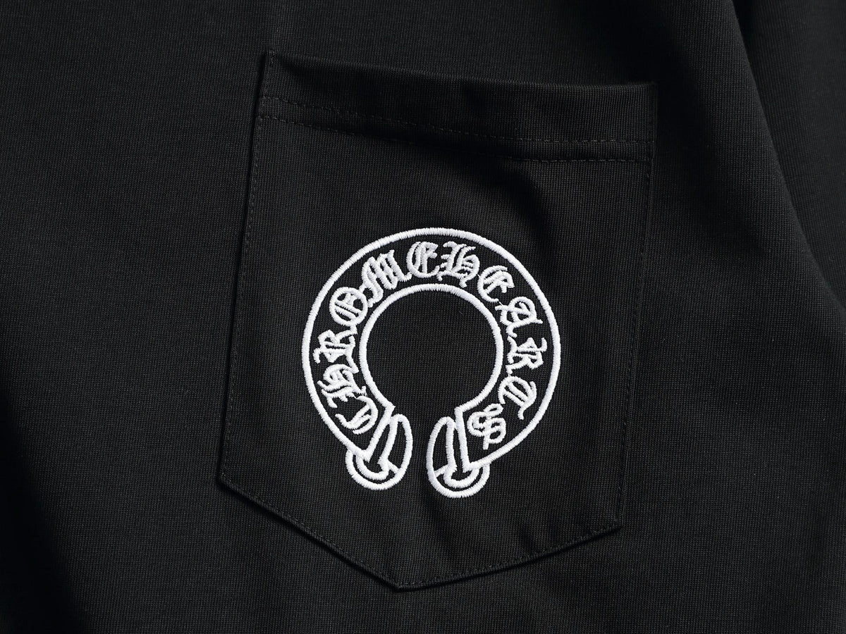 Prenda Chrome Hearts cruz y herradura estampado de logo cuello redondo manga larga - Estilo D CALIDAD ORIGINAL