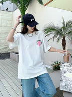 Polera Chrome Hearts 2026FW manga corta polera con estampado de logo, High-End 26s Double Yarn 300g Fabric - Estilo D CALIDAD ORIGINAL