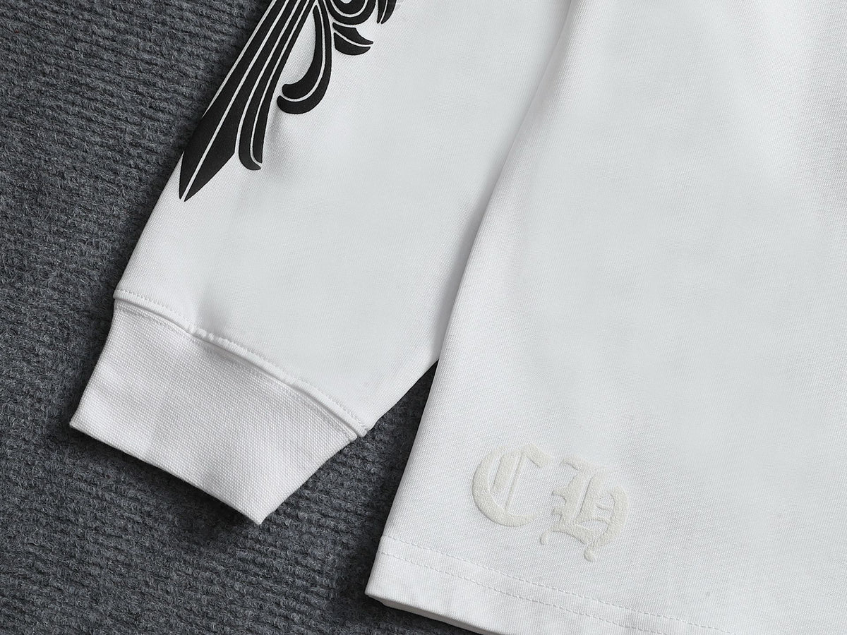 Prenda Chrome Hearts cruz y herradura estampado de logo cuello redondo manga larga - Estilo C CALIDAD ORIGINAL