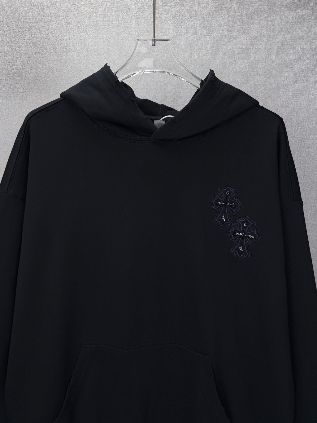 Sudadera Chrome Hearts 2026 nuevo bordado cruz logo Washed y desgastado para pareja con capucha - Estilo D CALIDAD ORIGINAL
