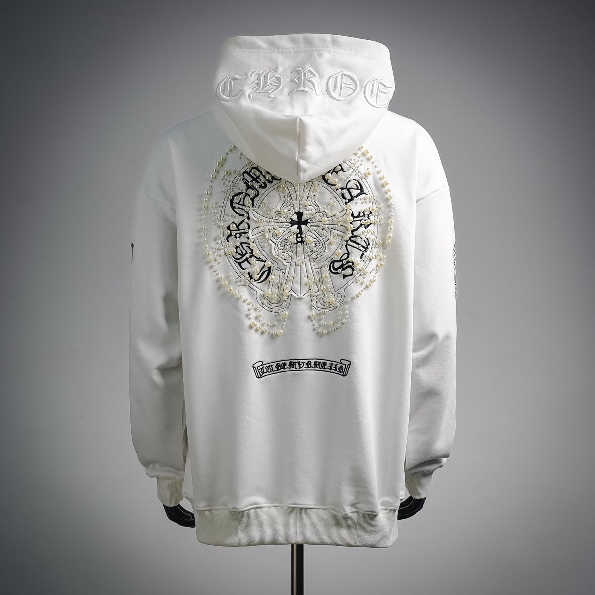 Sudadera Chrome Hearts 26SS perla cruz bordado con capucha - Estilo B CALIDAD ORIGINAL