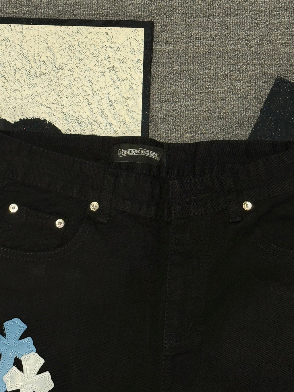 Pantalón Chrome Hearts & CH City edición limitada sánscrito cruz Appliqué patchwork jeans - Estilo C CALIDAD ORIGINAL