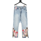 Pantalón Chrome Hearts x GALLERY DPET colaboración patchwork de cuero y pelo de caballo acampanado estilo urbano CALIDAD ORIGINAL