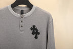 Polera Manga Larga Chrome Hearts Croy Hearts cuero Label cruz Henry Collar waffle Gown manga larga polera - Estilo B CALIDAD ORIGINAL