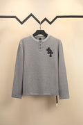 Polera Manga Larga Chrome Hearts Croy Hearts cuero Label cruz Henry Collar waffle Gown manga larga polera - Estilo B CALIDAD ORIGINAL