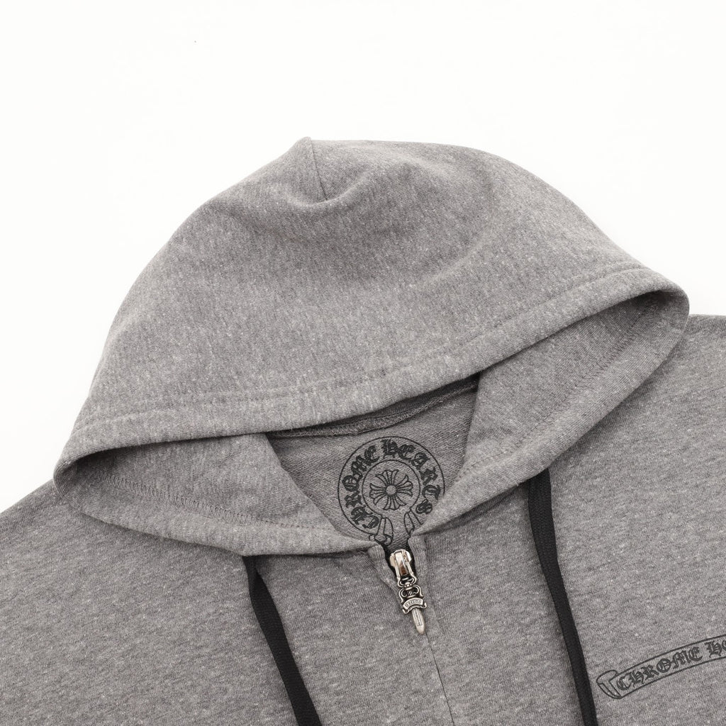 Chaqueta Chrome Hearts negro cruz estampado con capucha chaqueta - gris CALIDAD ORIGINAL