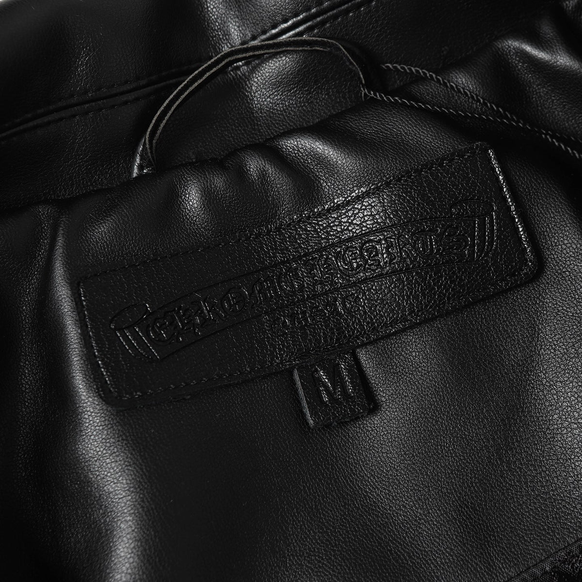 Chaqueta Chrome Hearts * / Hardware cruz cuero Snap-Button chaqueta CALIDAD ORIGINAL