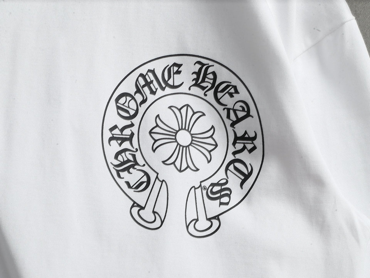 Prenda Chrome Hearts cruz y herradura estampado de logo cuello redondo manga larga - Estilo E CALIDAD ORIGINAL