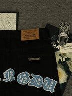 Pantalón Chrome Hearts & CH City edición limitada sánscrito cruz Appliqué patchwork jeans - Estilo C CALIDAD ORIGINAL